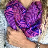 TRADITIONAL KAREN SCARF-BRIGHT PINK/BLUE