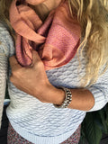 COTTON TRADITIONAL “KAREN HILL TRIBE” SCARF- PEACH/PINK