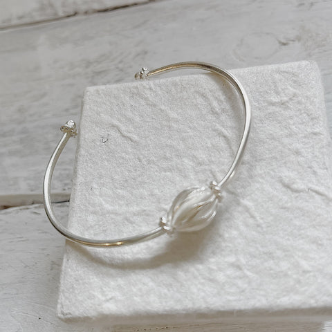 SILVER SPIRAL CUFF BANGLE