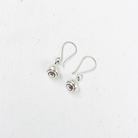 SILVER BALL DROP EARRINGS