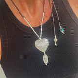 SILVER GODDESS HEART NECKLACE