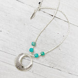 BUTTERFLY HOWLITE SILVER NECKLACE