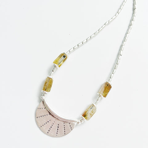 CITRINE CRESCENT MOON NECKLACE