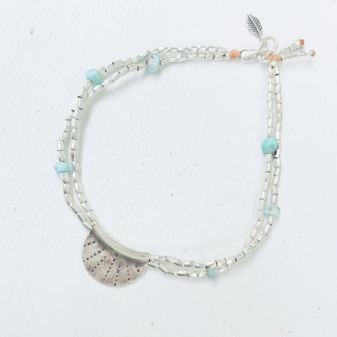 LARIMAR CRESCENT MOON ANKLET