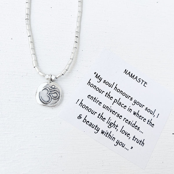 "NAMASTE" HILL TRIBE SILVER NECKLACE