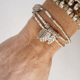 SILVER LEAVES BRACELET/NECKLACE WRAP