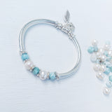 LARIMAR AND PEARL GODDESS BRACELET