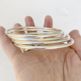 SIMPLE SILVER SOLID BANGLE 58MM