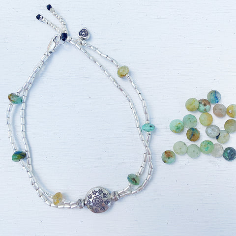 CHRYSOPRASE MANDALA GEMSTONE ANKLET