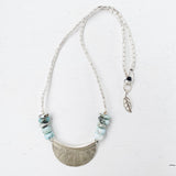 LARIMAR CRESCENT MOON NECKLACE