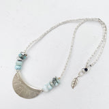 LARIMAR CRESCENT MOON NECKLACE