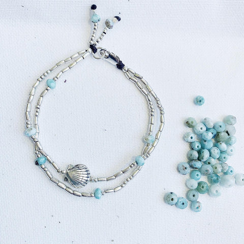 LARIMAR SHELL BRACELET