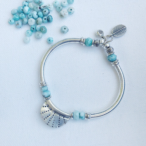 LARIMAR CRESCENT MOON BRACELET