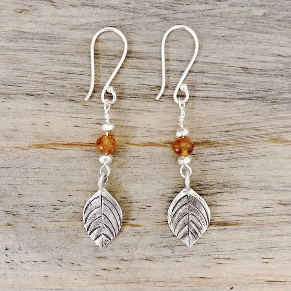 AMBER LEAF EARRINGS