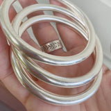 CLASSIC SOLID SILVER  BANGLE LARGE 65MM