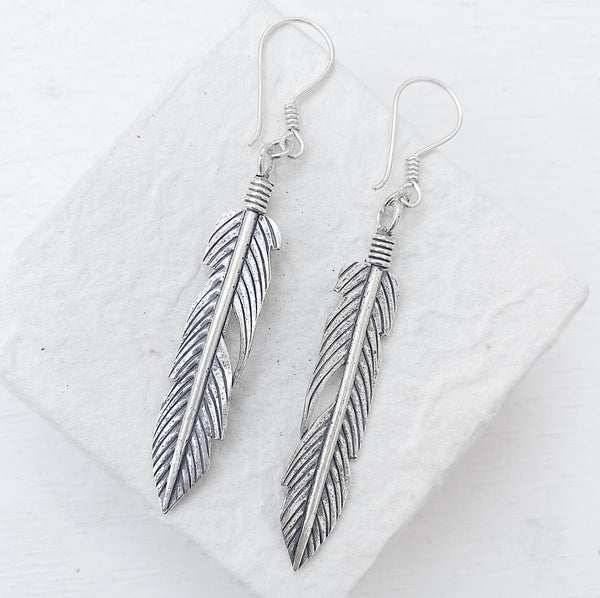 PEACE FEATHER EARRINGS