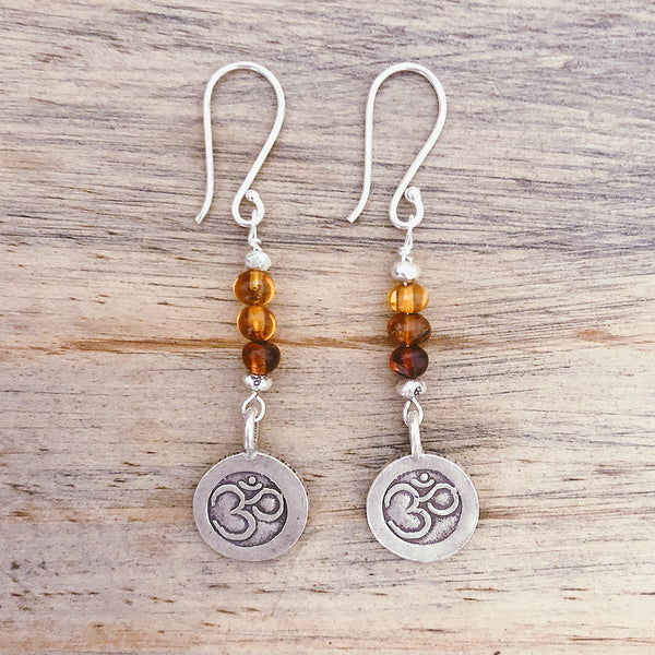 OM & AMBER EARRINGS