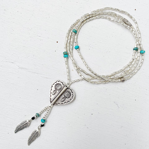 TURQUOISE DREAM CATCHER NECKLACE