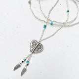 TURQUOISE DREAM CATCHER NECKLACE