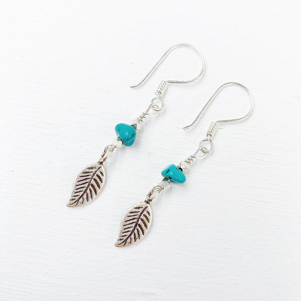 TURQUOISE FEATHER EARRINGS