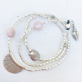 PINK OPAL OCEAN BRACELET/NECKLACE WRAP
