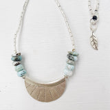 LARIMAR CRESCENT MOON NECKLACE