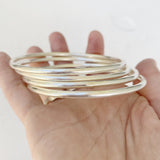 SIMPLE SILVER SOLID BANGLE 60mm.