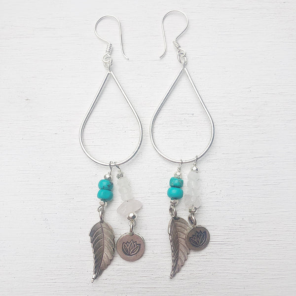 TURQUOISE LOTUS EARRINGS