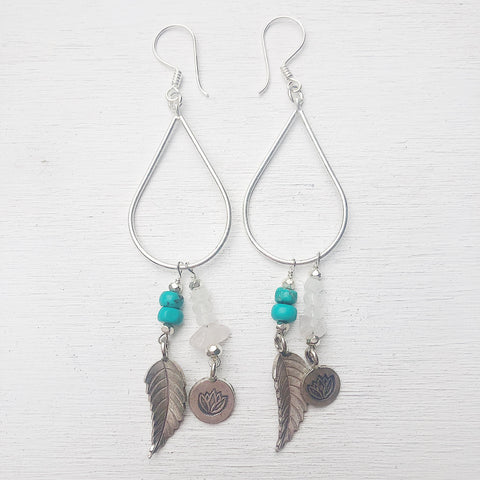 TURQUOISE LOTUS EARRINGS