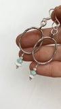 LARIMAR & PUKA SHELL OVAL EARRINGS