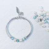 LARIMAR AND PEARL GODDESS BRACELET