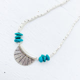 MINI TURQUOISE CRESCENT MOON GODDESS NECKLACE