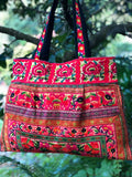 LARGE TRIBAL COTTON OVERNIGHT BAG