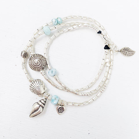 LARIMAR MERMAID BRACELET/NECKLACE WRAP