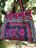 LARGE TRIBAL COTTON OVERNIGHT BAG