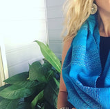 100% COTTON TRADITIONAL "KAREN HILL TRIBE" SCARF - BLUE