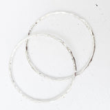 SLIM HAMMERED SILVER BANGLE 58MM