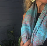 100% COTTON TRADITIONAL "KAREN HILL TRIBE" SCARF - AQUA