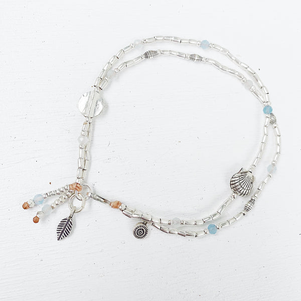 AQUAMARINE SHELL ANKLET