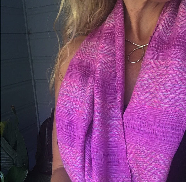 100% COTTON TRADITIONAL KAREN SCARF- LIGHT PURPLE