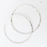 SLIM HAMMERED SILVER BANGLE 60mm