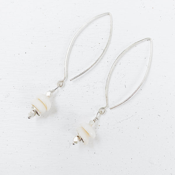 FLOATING PUKA SHELL EARRINGS