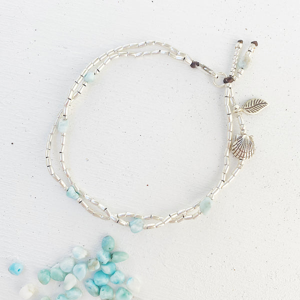 FLOATING LARIMAR ANKLET